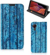 Telefoonhoesje Samsung Galaxy Xcover 5 Enterprise Edition | Samsung Xcover 5 Magnet Case Wood Blue