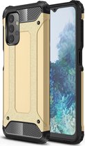 Samsung Galaxy A32 5G Hoesje - Mobigear - Outdoor Serie - Hard Kunststof Backcover - Goud - Hoesje Geschikt Voor Samsung Galaxy A32 5G