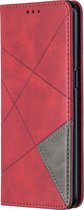 OPPO Reno 4 Hoesje - Mobigear - Rhombus Slim Serie - Kunstlederen Bookcase - Rood - Hoesje Geschikt Voor OPPO Reno 4