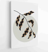 Botanical and gold abstract wall arts vector collection. 2 - Moderne schilderijen – Vertical – 1876883200 - 50*40 Vertical