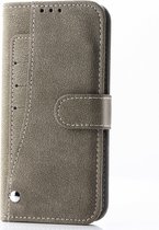 Apple iPhone 11 Pro Hoesje - Mobigear - Slide Wallet Serie - Kunstlederen Bookcase - Grijs - Hoesje Geschikt Voor Apple iPhone 11 Pro
