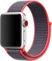 Mobigear Strap Nylon Bandje Geschikt voor Apple Watch Series 7 (41 mm) - Grijs / Magenta