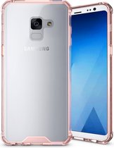 Mobigear Crystal Hardcase Hoesje - Geschikt voor Samsung Galaxy A8 (2018) - Transparant / Roze