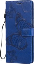 LG V60 ThinQ Hoesje - Mobigear - Butterfly Serie - Kunstlederen Bookcase - Blauw - Hoesje Geschikt Voor LG V60 ThinQ