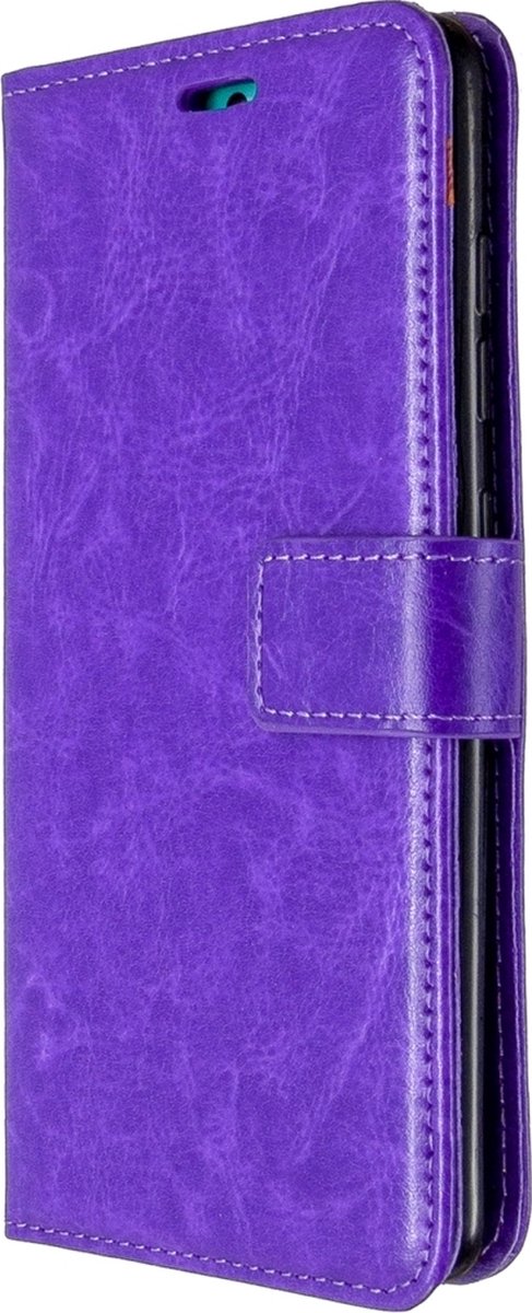 Mobigear Telefoonhoesje geschikt voor Samsung Galaxy A51 Hoesje | Mobigear Wallet Bookcase Portemonnee | Pasjeshouder voor 3 Pasjes | Telefoonhoesje voor Pinpas / OV Kaart / Rijbewijs - Paars
