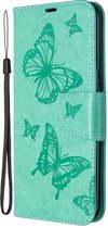 Mobigear Butterfly Bookcase Hoesje - Geschikt voor LG K61 - Gsm case - Turquoise
