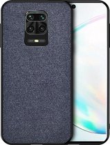 Xiaomi Redmi Note 9 Pro Hoesje - Mobigear - Fabric Serie - Hard Kunststof Backcover - Blauw - Hoesje Geschikt Voor Xiaomi Redmi Note 9 Pro