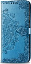 Huawei P40 Pro Plus Hoesje - Mobigear - Mandala Serie - Kunstlederen Bookcase - Blauw - Hoesje Geschikt Voor Huawei P40 Pro Plus