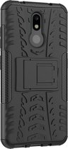 Nokia 4.2 Hoesje - Mobigear - Tire Serie - Hard Kunststof Backcover - Zwart - Hoesje Geschikt Voor Nokia 4.2