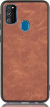 Mobigear Hoesje geschikt voor Samsung Galaxy M21 Telefoonhoesje Hardcase | Mobigear Excellent Backcover | Galaxy M21 Case | Back Cover - Bruin