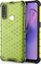 Mobigear Honeycomb Telefoonhoesje geschikt voor OPPO A31 Shockproof Hardcase Hoesje - Groen