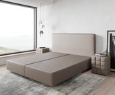 Boxspring frame Dream-Well Taupe 180x200 cm Kunstleder Beddengoed