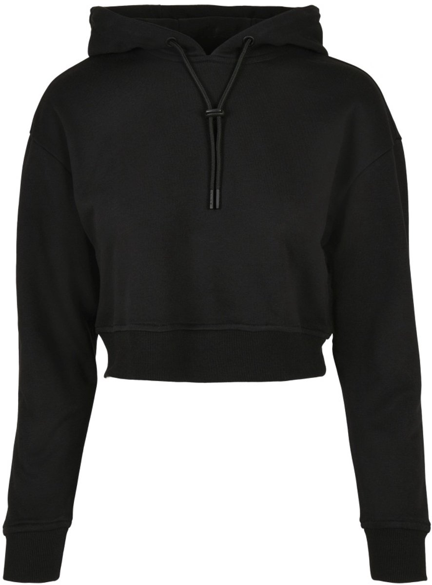 Urban Classics Short Terry Crop Hoodie 4XL Zwart