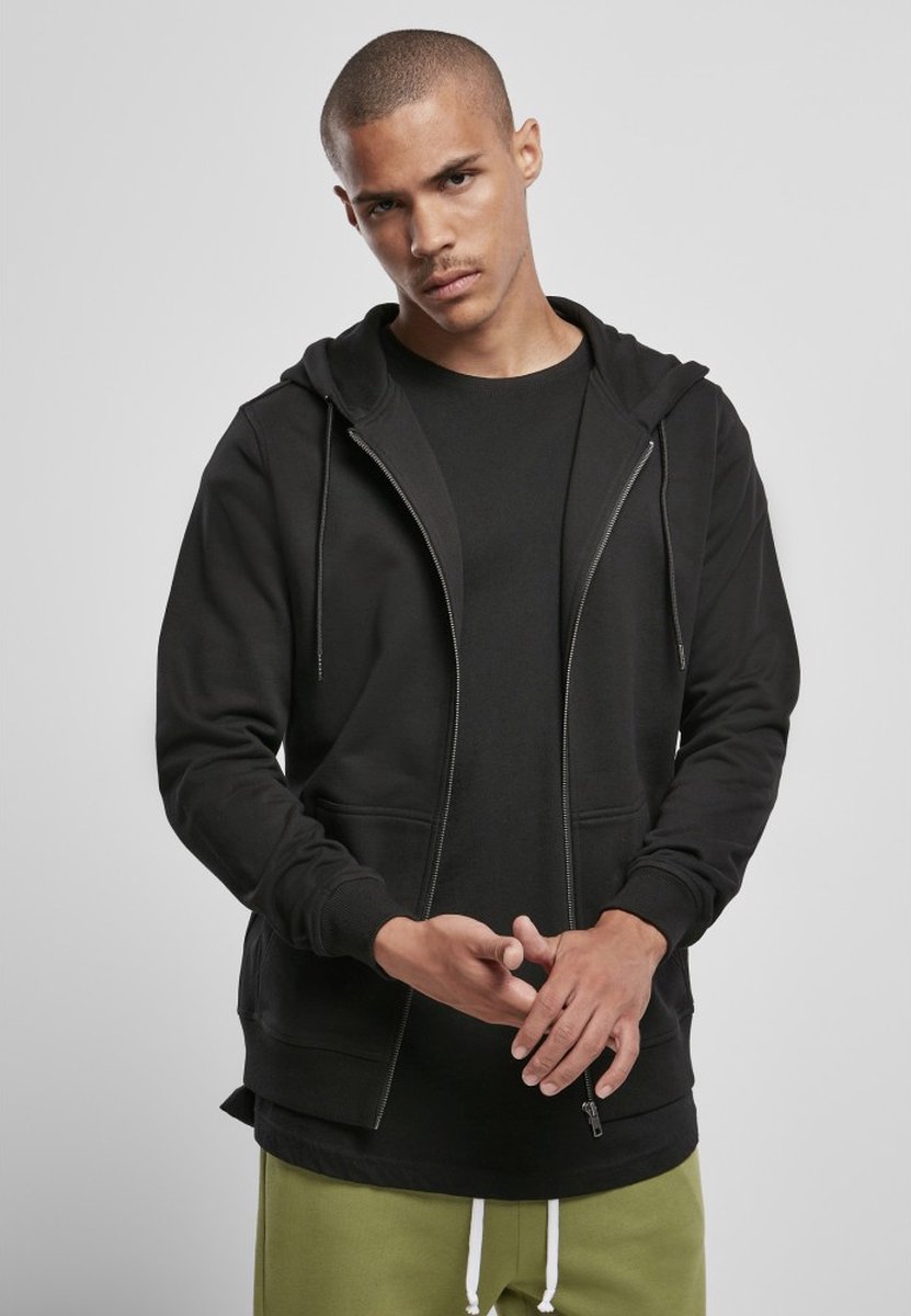 Urban Classics Basic Terry Zip Hoody Heren Vest met capuchon – XXL Zwart
