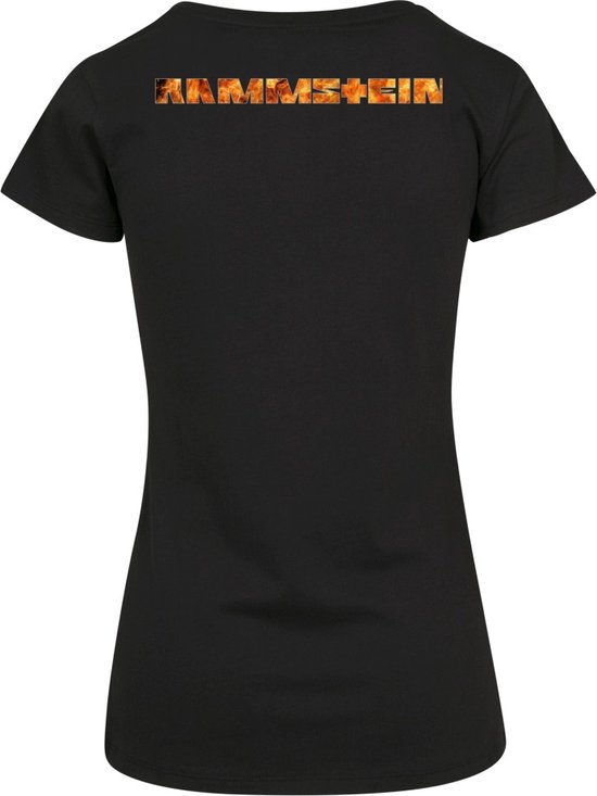 Rammstein T-Shirt Donna Logo Lava – 100% Cotone | Manica Corta, Girocollo, Lavabile In Lavatrice