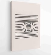 Black and white organic shape Art design for poster, print, cover, wallpaper, Minimal and natural wall art. 3 - Moderne schilderijen – Vertical – 1868903719 - 80*60 Vertical