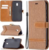 Voor Nokia C1 Plus Kleuraanpassing Denim Textuur Horizontale Flip Leren Case met Houder & Kaartsleuven & Portemonnee & Lanyard (Bruin)