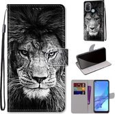 Voor OPPO A53 4G (2020) / A53s / A32 / A33 (2020) Gekleurde tekening Cross Texture Horizontale flip PU lederen tas met houder & kaartsleuven & portemonnee & lanyard (zwart-witte le