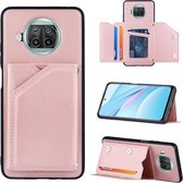 Voor Geschikt voor Xiaomi Mi 10T Lite 5G Skin Feel PU + TPU + PC Achterkant Schokbestendig hoesje met kaartsleuven & houder & fotolijst (rose goud)