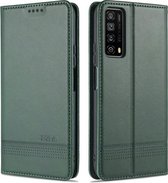 Voor Huawei Enjoy 20 SE 4G AZNS Magnetische Kalf Textuur Horizontale Flip Leren Case met Kaartsleuven & Houder & Portemonnee (Donkergroen)