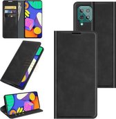 Voor Samsung Galaxy F62 / M62 Retro-skin Business magnetische zuignap lederen tas met houder & kaartsleuven & portemonnee (zwart)