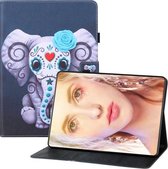 Voor Amazon Kindle Fire HD8 Gekleurde tekening Horizontale flip PU lederen tas met houder & kaartsleuven & portemonnee & slaap- / wekfunctie (maskerolifant)