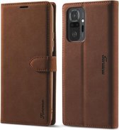 Voor Geschikt voor Xiaomi Poco F3 Forwenw F1 Serie Mat Sterk Magnetisme Horizontale Flip Leren Case met Houder & Kaartsleuven & Portemonnee & Fotolijst (Bruin)