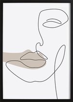Affiche abstraite de visage féminin (21 x 29,7 cm) - Fashion - affiche - impression - Wallified - abstraite - affiche - impression - Wallified
