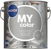 Histor MY Color Muurverf Extra Mat - Reinigbaar - Extra Dekkend - 2.5L - Steel Mill - Lichtgrijs