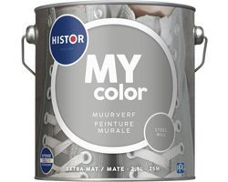 Histor MY Color Muurverf Extra Mat - Reinigbaar - Extra Dekkend - 2.5L - Steel Mill - Lichtgrijs