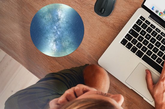 Muismat Heelal - Sterren zandloper Muismat rond - 20x20 cm - Muismat met foto