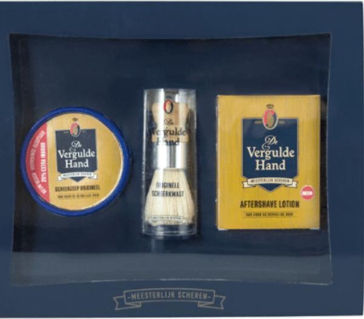 De Vergulde Hand Geschenkset (3-delig) - Scheerzeep + Scheerkwast + Aftershave Lotion