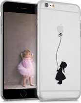 kwmobile telefoonhoesje voor Apple iPhone 6 Plus / 6S Plus - Hoesje voor smartphone in zwart / transparant - Meisje met Ballon design