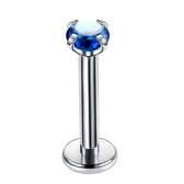 Aramat jewels ® - Helixpiercing donker blauw zirkonia 3mm chirurgisch staal volwassen uniseks 6mm x 1.2mm