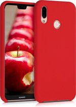 kwmobile telefoonhoesje voor Huawei P20 Lite - Hoesje met siliconen coating - Smartphone case in mat rood
