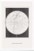 JUNIQE - Poster Northern Constellations -40x60 /Grijs & Ivoor
