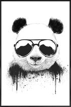 JUNIQE - Poster in kunststof lijst Blijf Cool Panda -30x45 /Wit &