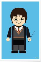 JUNIQE - Poster Harry Potter Toy -20x30 /Blauw & Zwart