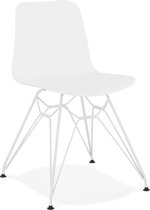 Alterego Moderne stoel 'GAUDY' wit met wit metalen voet