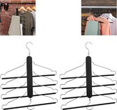 Relaxdays 2x ruimtebesparende kledinghanger - kleerhanger - broeklat - multi kledinghanger
