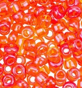 Rocailles transparant, rood, 2 mm, 11/0, 20 gram