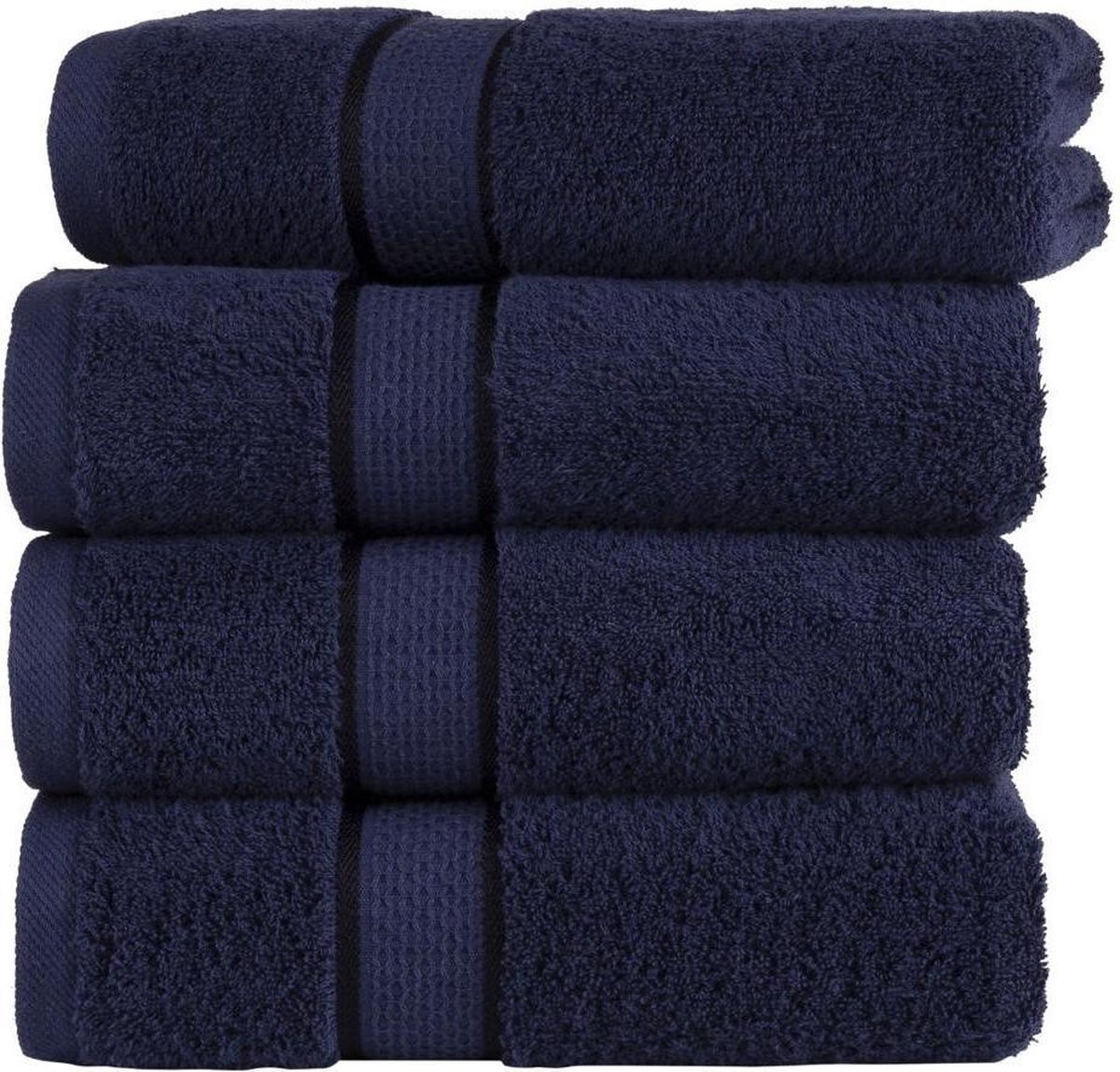 Homéé handdoek Ruche marine blauw 50x100cm gekamde katoen 550g. m² 4 stuks
