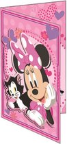 W&o Wenskaart Minnie Mouse Junior 20,5 X 14,5 Cm Papier Roze