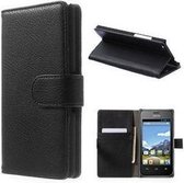Huawei Y320 Hoesje Wallet Case Zwart