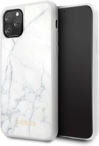 Wit hoesje van Guess - Backcover - Marble Collection - iPhone 11 Pro - Original - GUHCN58HYMAWH