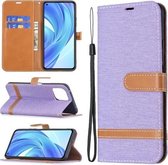 Voor Xiaomi Mi 11 Lite Kleuraanpassing Denim Textuur Horizontale Flip Lederen Case met Houder & Kaartsleuven & Portemonnee & Lanyard (Paars)