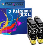 PlatinumSerie 2x inkt cartridge alternatief voor Epson T1291 Black