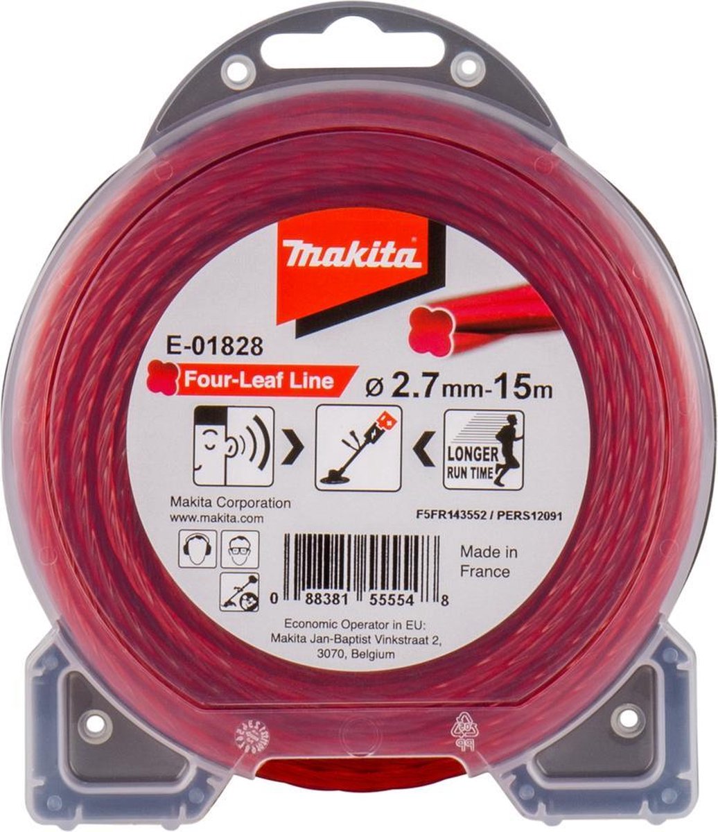 Makita E-01828 Maaidraad Four-Leaf Line rood 2 7x15 meter