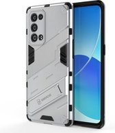 Voor OPPO Reno6 Pro+ 5G Punk Armor 2 in 1 PC + TPU schokbestendig hoesje met onzichtbare houder (wit)