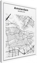 Stadskaart Amsterdam - Canvas 30x40